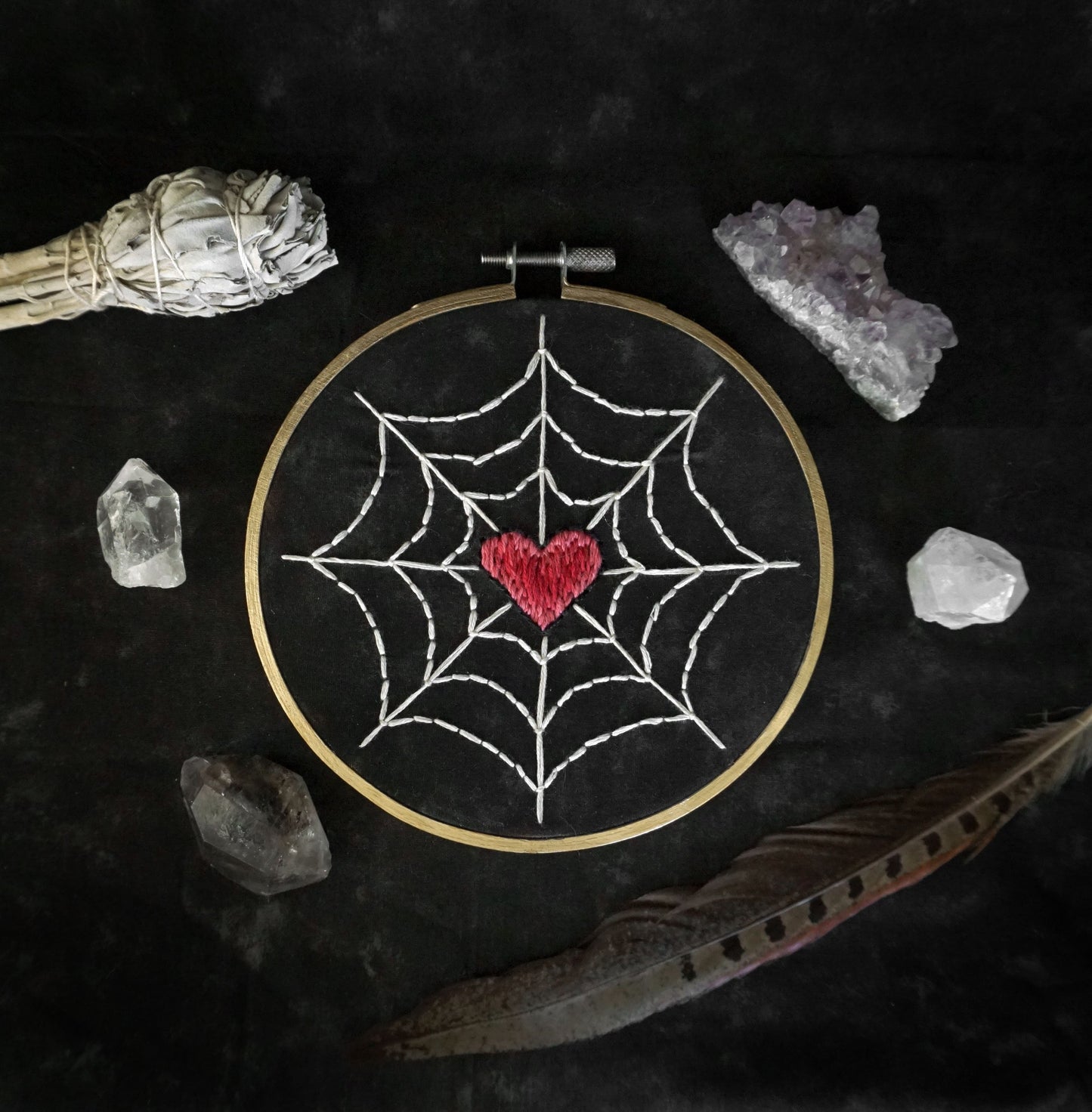 Spider Web Embroidery Art